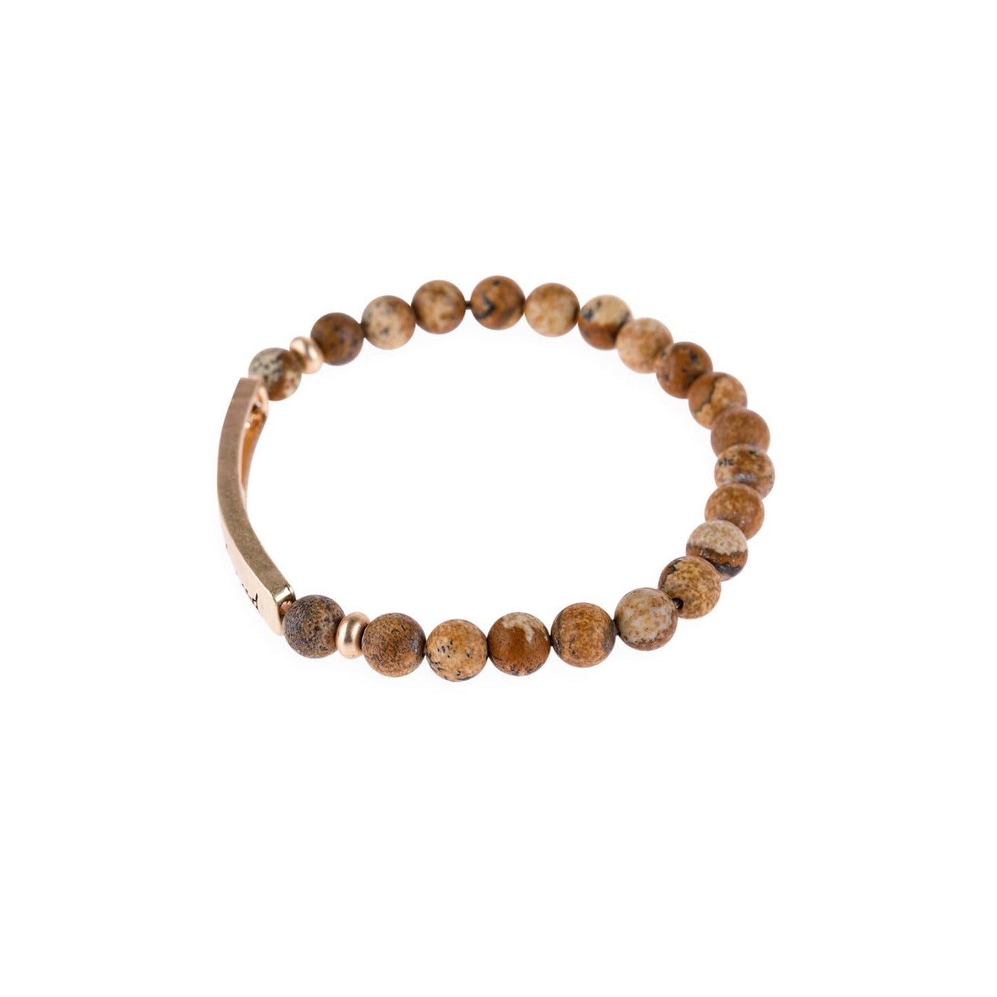 Blessed NATURAL STONE BEADS STRECH BRACELET: WHITE