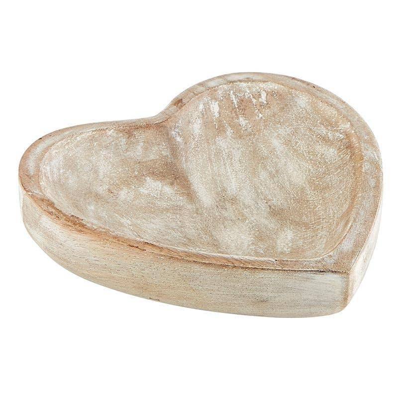 Angle - White Wooden Heart - Small
