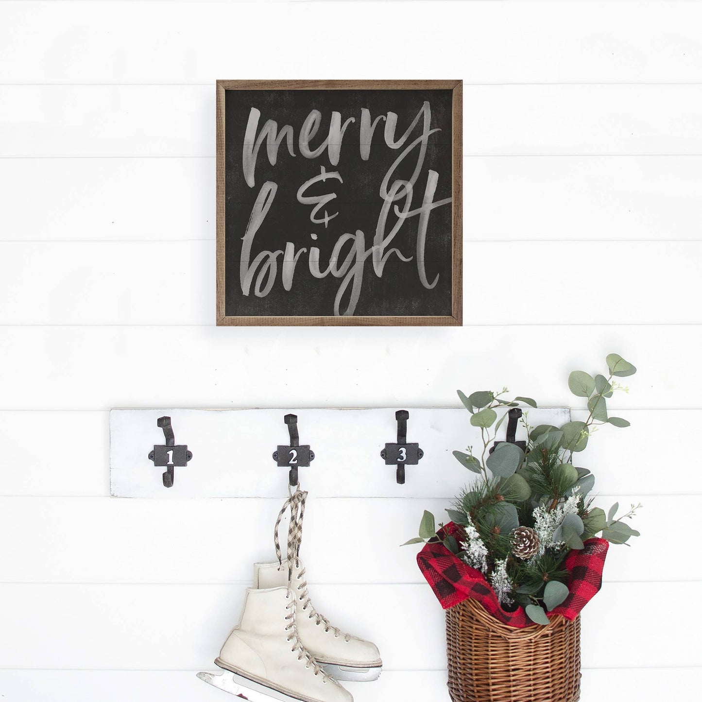 Merry And Bright Chalk Black: 8 x 8 x 1.5