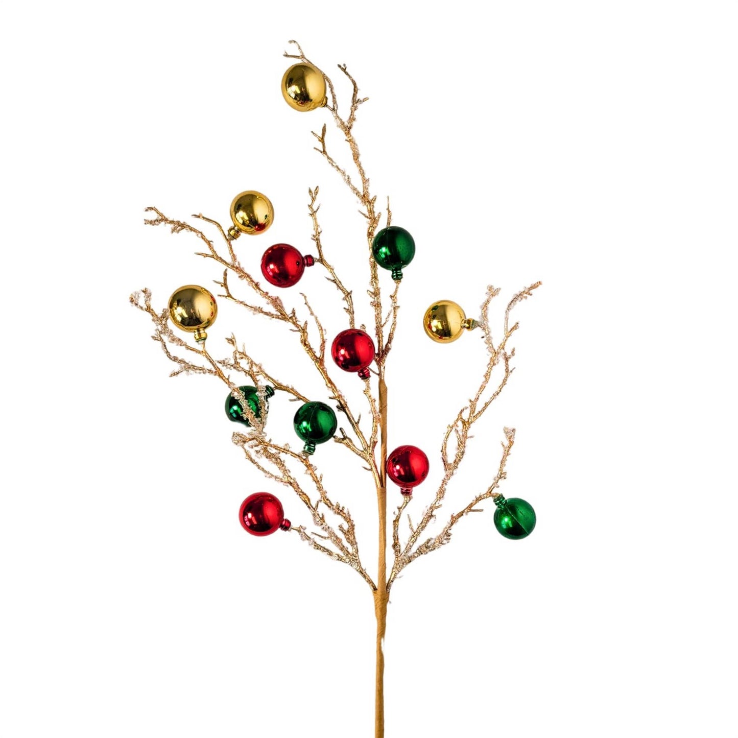 Iced Wintery Ball Spray - Red/Green/Gold 26”