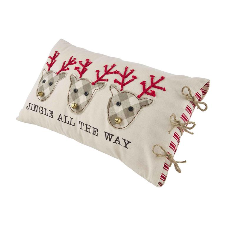 JINGLE REINDEER BELL PILLOW