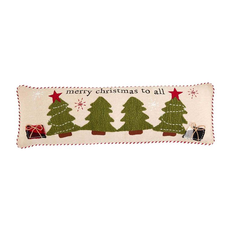 Merry Christmas Yarn Applique Pillow
