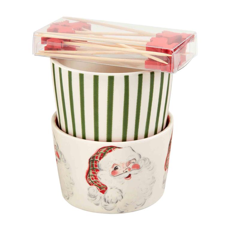 SANTA VINTAGE XMAS TIDBIT SET