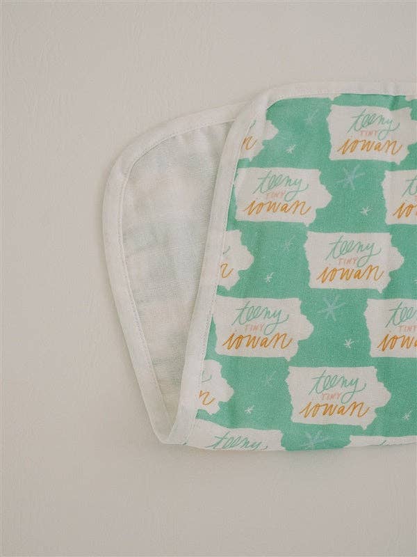 Doe A Deer - Teeny Tiny Iowan - Set of 3 Muslin Burp Cloths