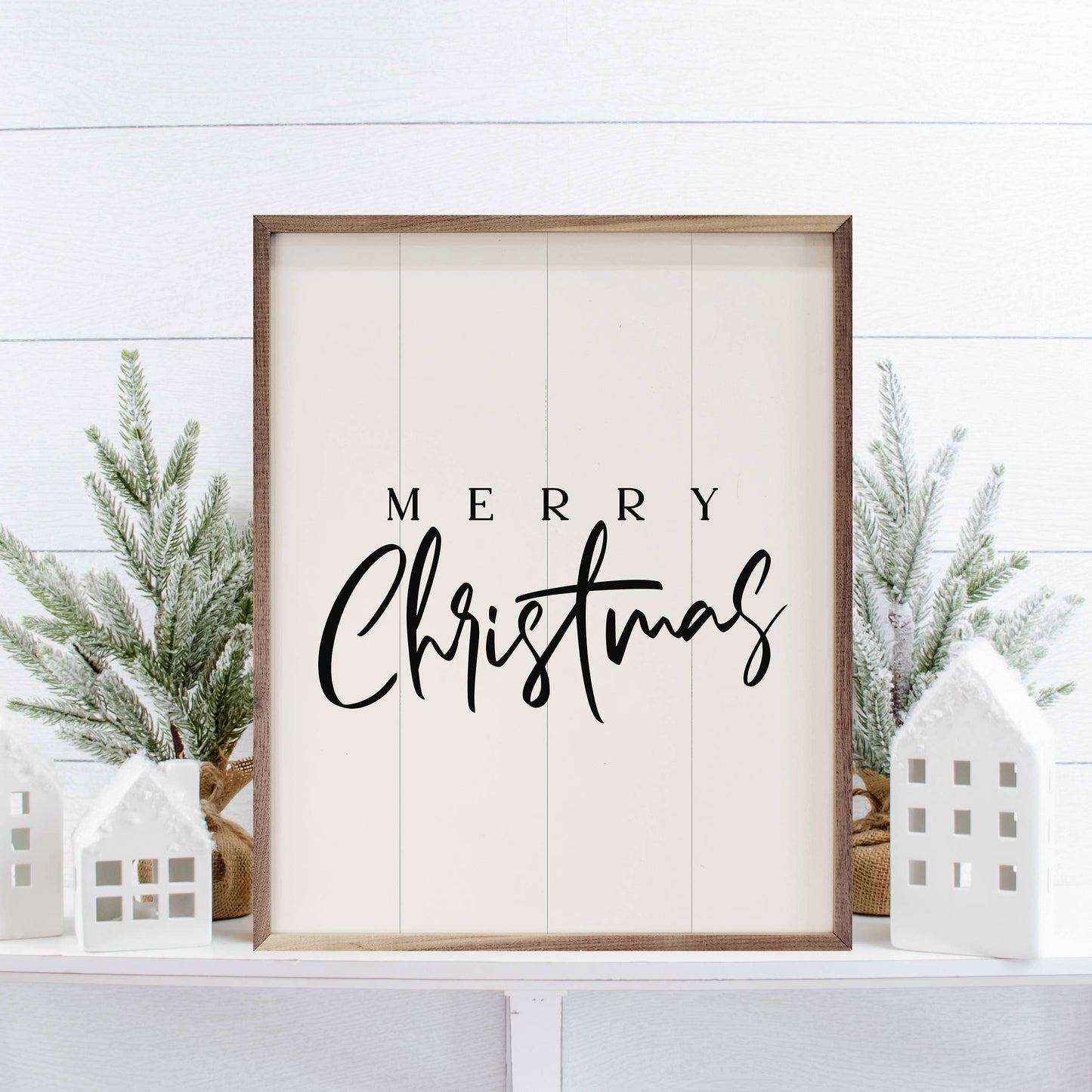 Merry Christmas Fancy White: 16 x 20 x 1.5