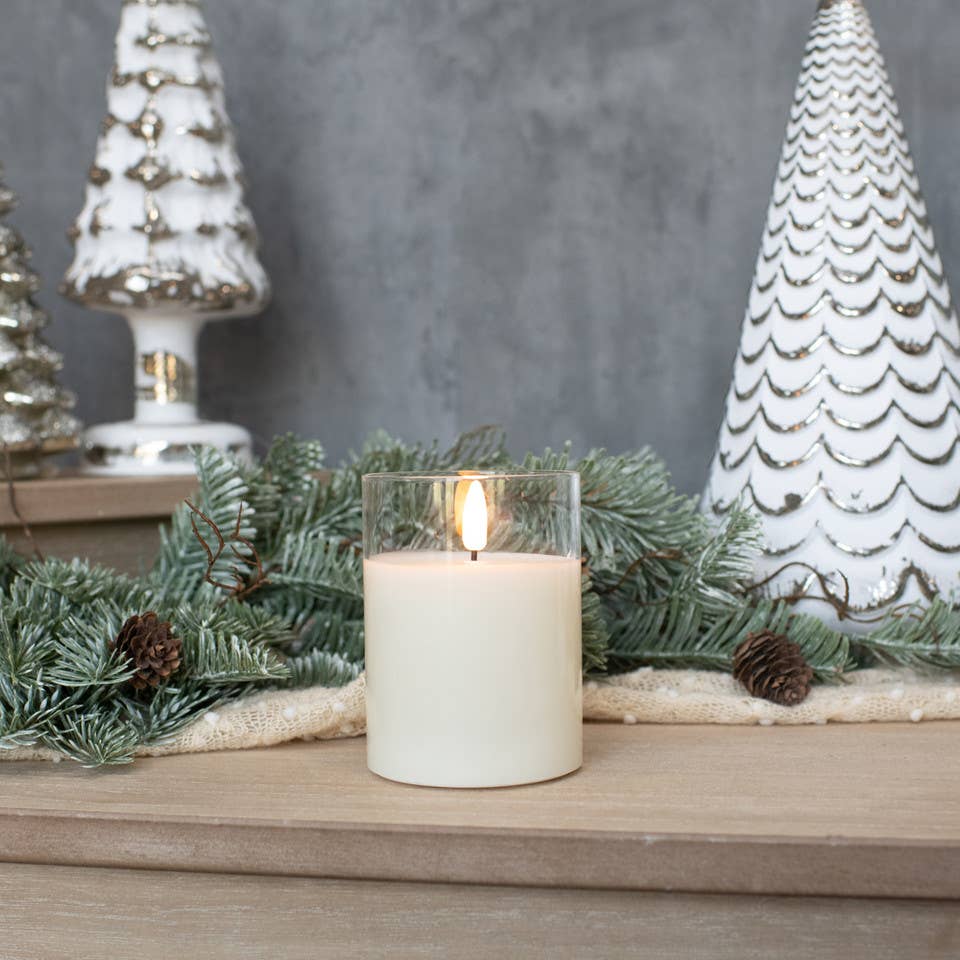 4" GLASS 3D FLAME CANDLE