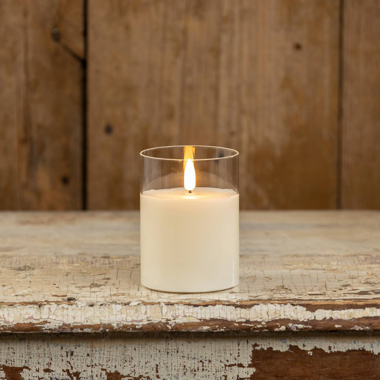 4" GLASS 3D FLAME CANDLE