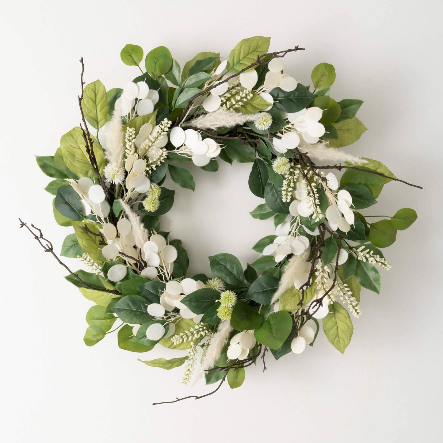 Sullivans Home Decor - Mixed Silver Dollar Wreath