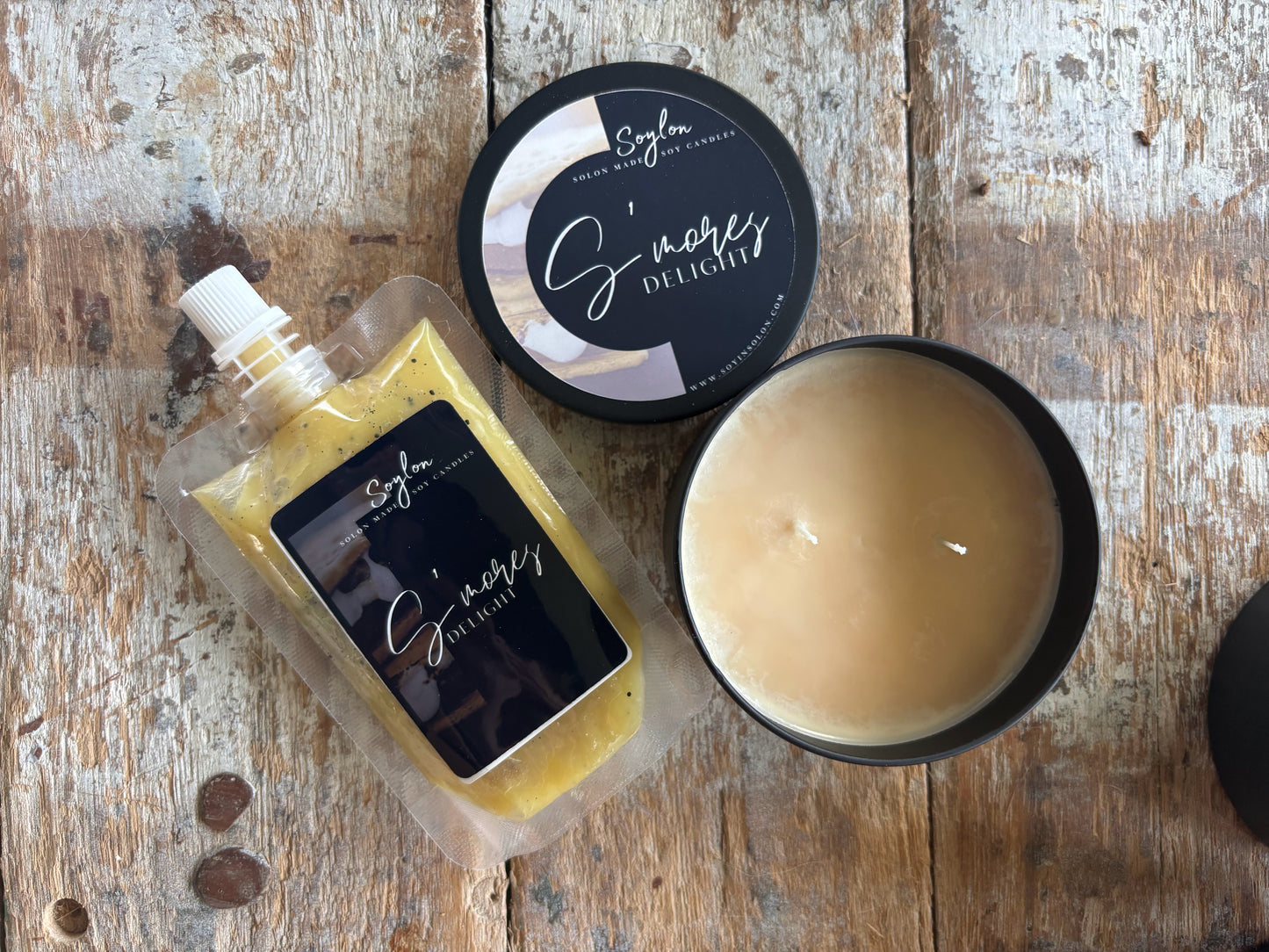 Soylon Black Tin Candle 8 oz