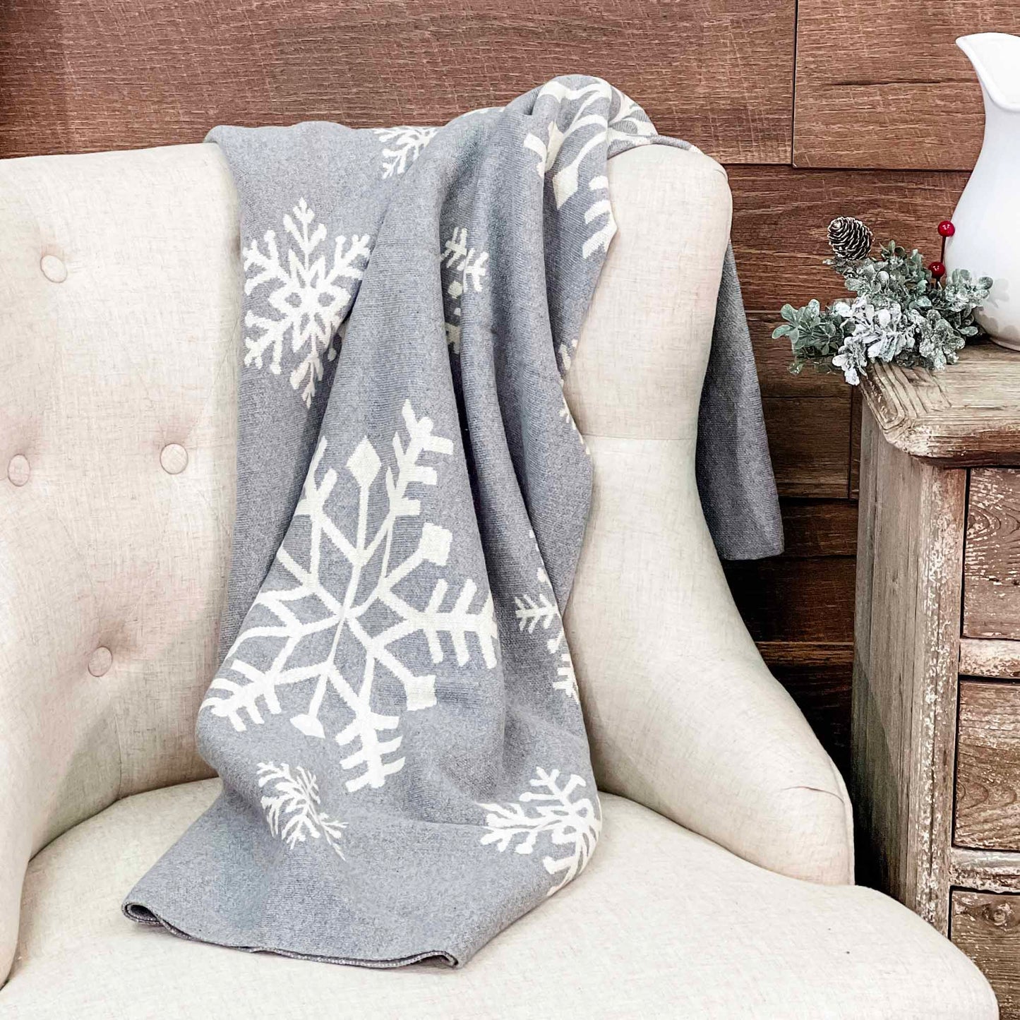 50 X 60 GREEN GREY THROW