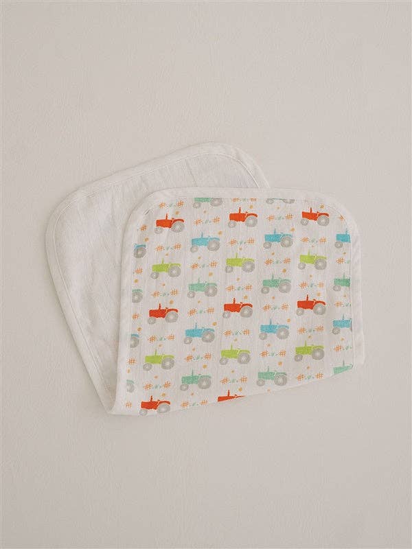 Trusty Tractor - Set of 3 Flour Sack Burp Cloths