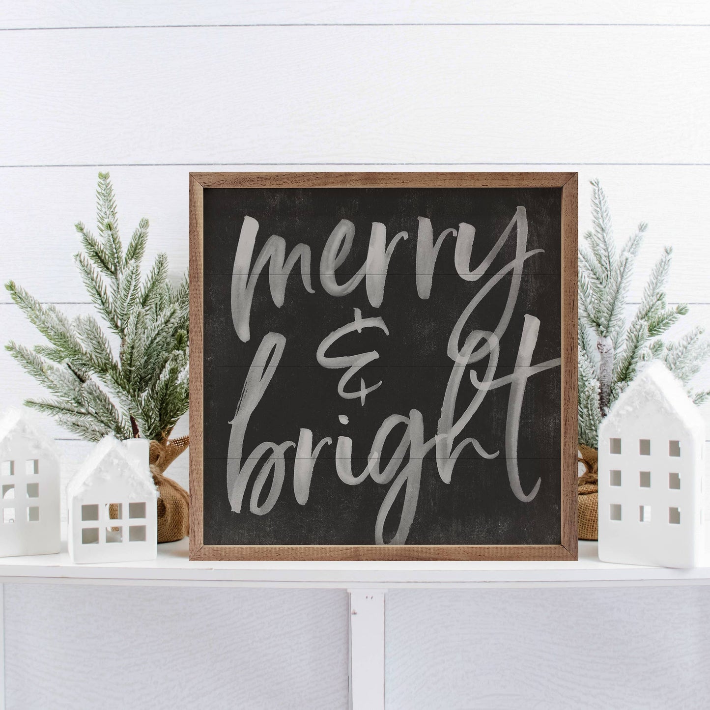 Merry And Bright Chalk Black: 8 x 8 x 1.5