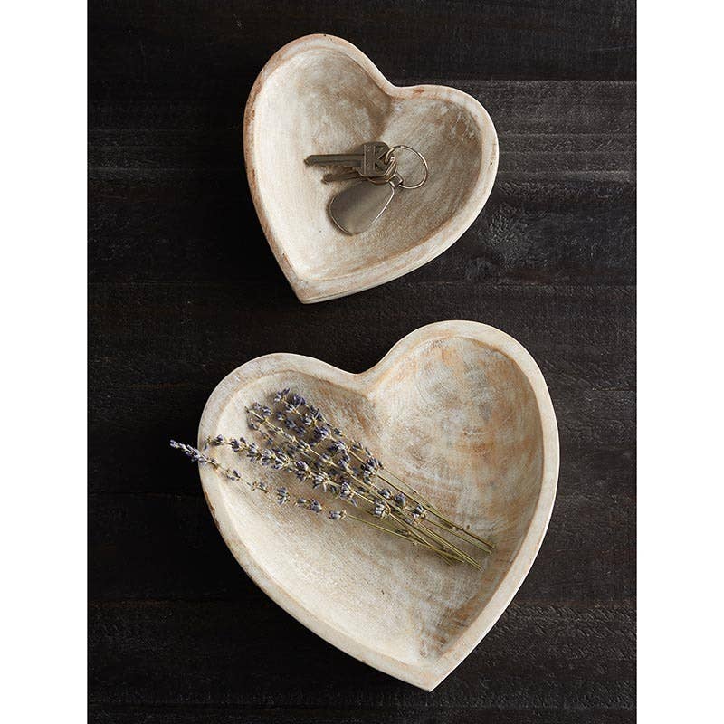 Angle - White Wooden Heart - Small