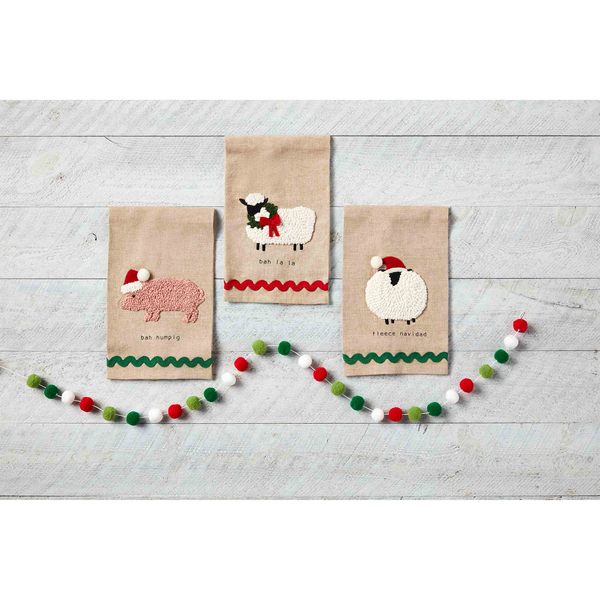 Fleece Navidad Pom Towel