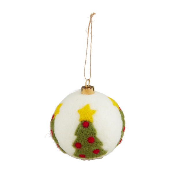 TREE WOOL BALL ORNAMENT
