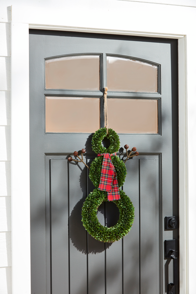 Boxwood Snowman Door Hanger
