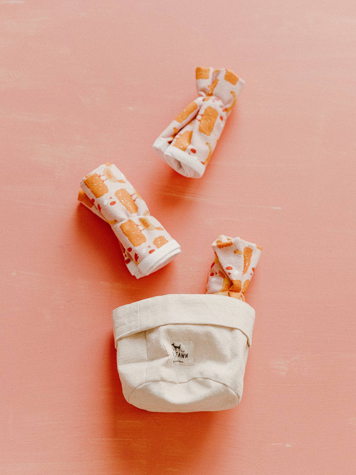 Doe A Deer - Set of 3 Flour Sack Burp Cloths - Chicken
