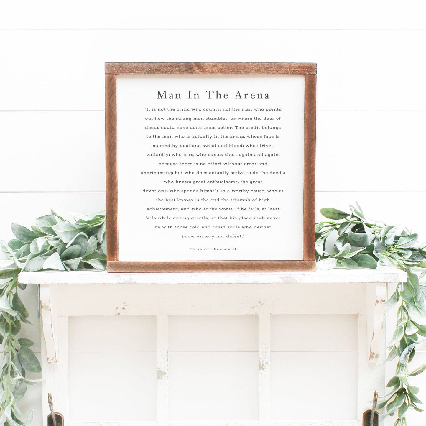 Clairmont & Co - Wood Sign-Man in the Arena 13x13