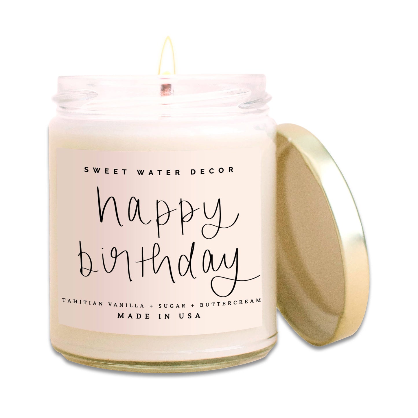 Happy Birthday Soy Candle - Clear Jar - 9 oz
