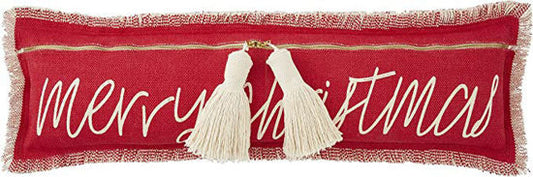 Merry Christmas Tassel Pillow