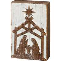 Embossed Box Sign - Nativity