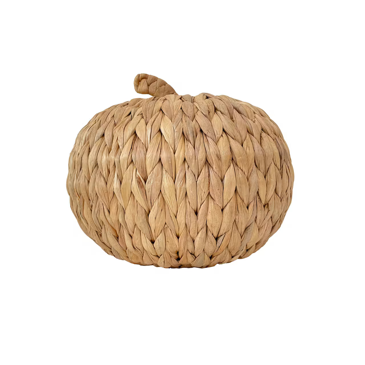 Natural Woven Water Hyacinth Pumpkin Large