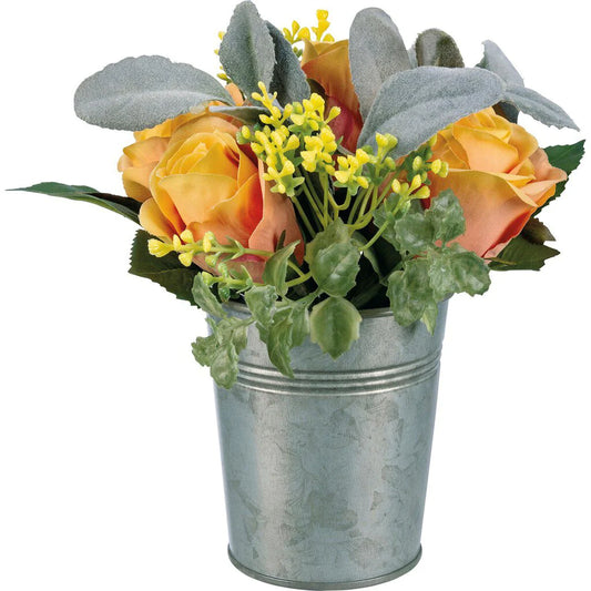 Orange Floral Planter