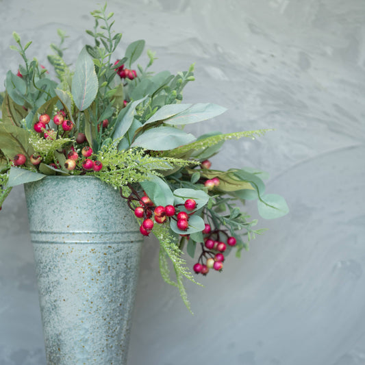 GREEN & PINK MIXED LEAVES W/ BERRIES BUSH