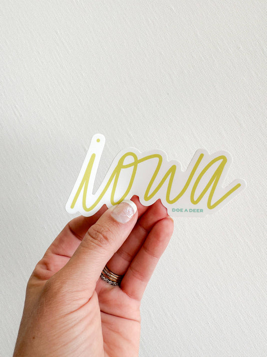 Doe A Deer - Iowa Script Sticker
