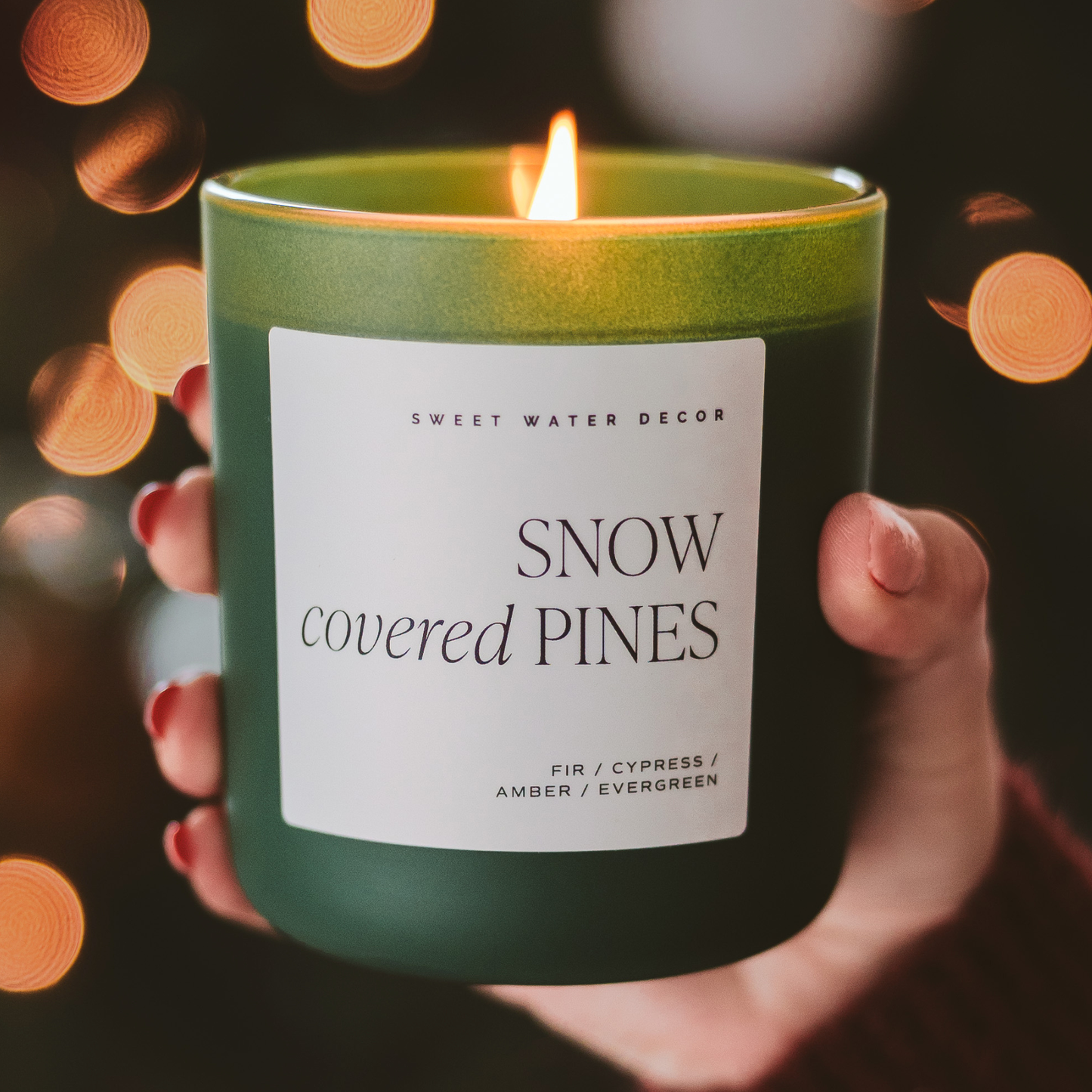 Snow Covered Pines 15 oz Soy Candle, Matte Jar