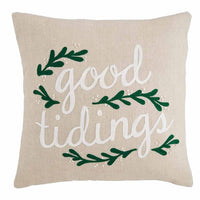 GOOD TIDINGS EMBROIDERY PILLOW