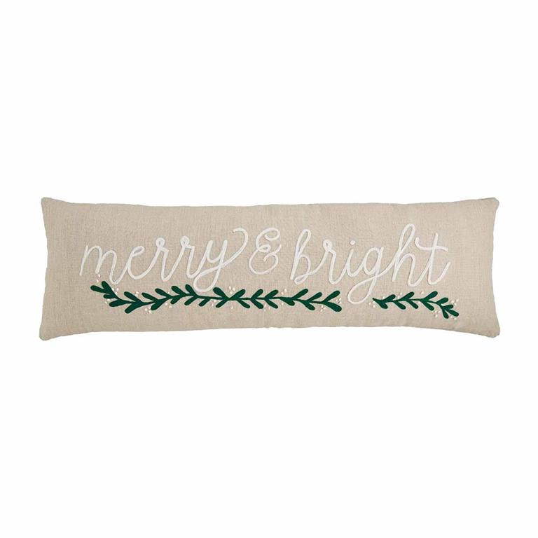 MERRY BRIGHT EMBROIDERY PILLOW