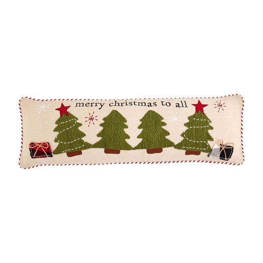 Merry Christmas Yarn Applique Pillow