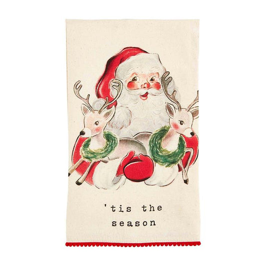 SANTA HOLDING DEER TOWEL