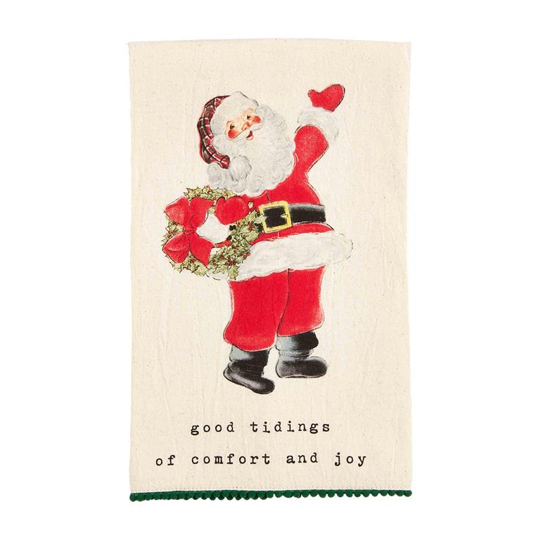 WREATH SANTA TOWEL