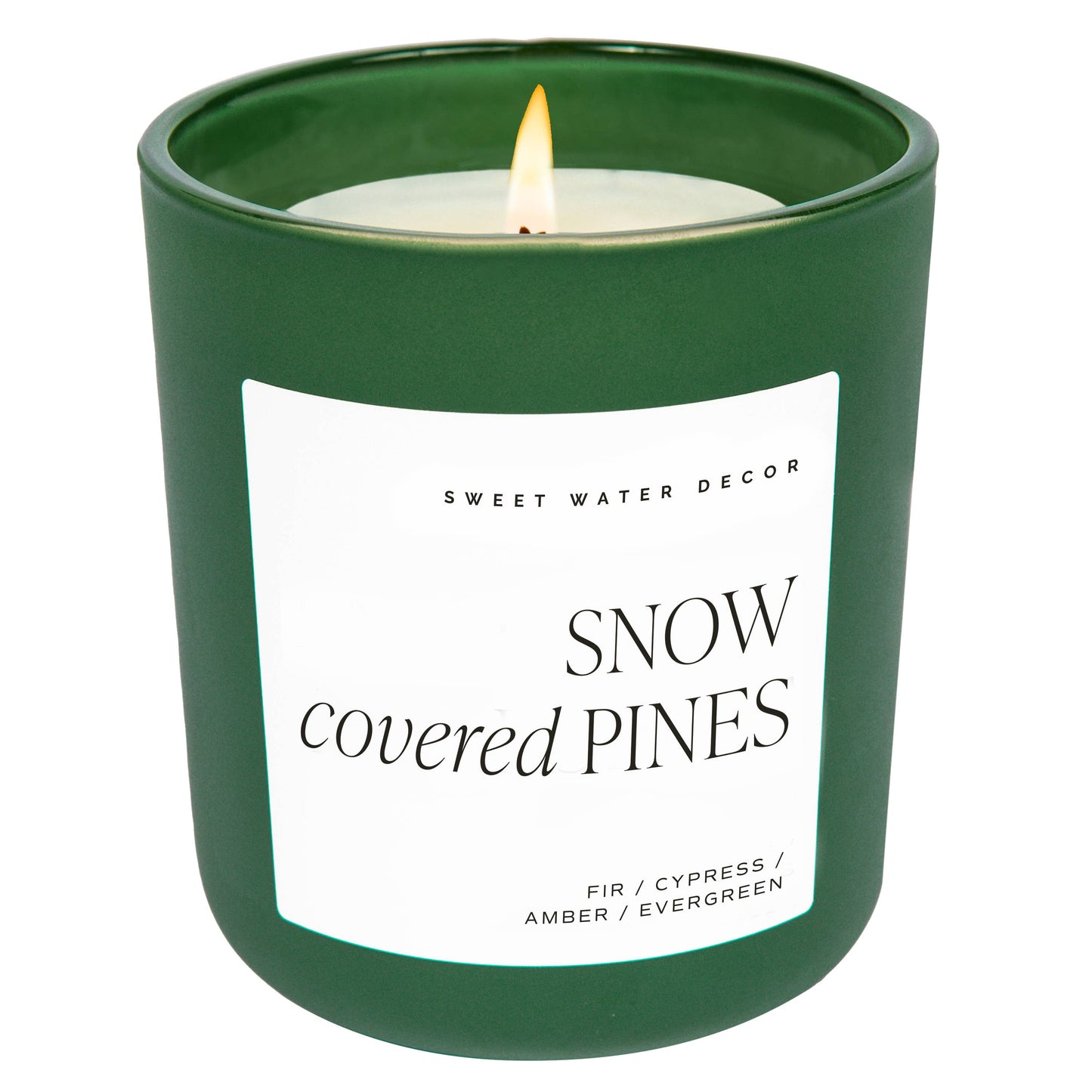 Snow Covered Pines 15 oz Soy Candle, Matte Jar