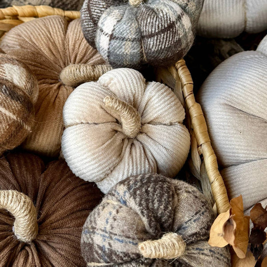 Sm. Cream Corduroy Pumpkin