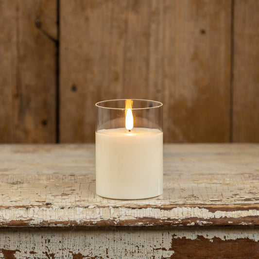 4" GLASS 3D FLAME CANDLE