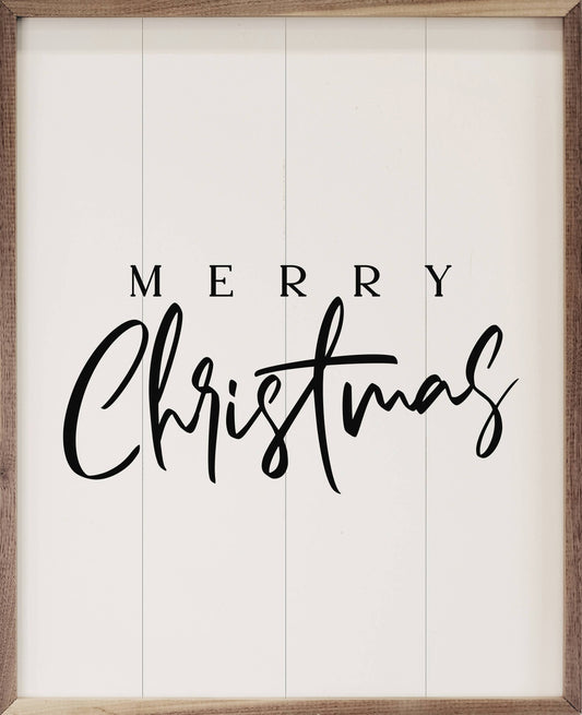 Merry Christmas Fancy White: 16 x 20 x 1.5