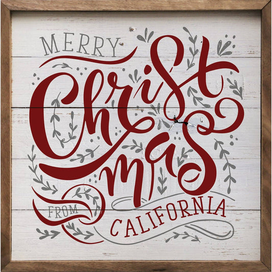 State Merry Christmas From Whitewash: 4 x 4 x 1