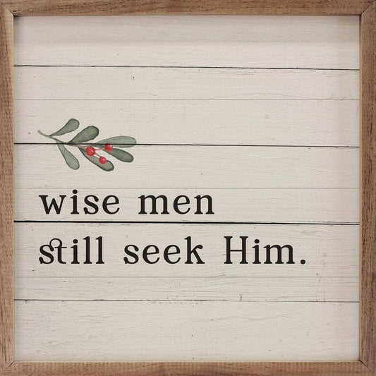 Kendrick Home - Wise Men Still Seek Him Greenery Whitewash: 4 x 4 x 1