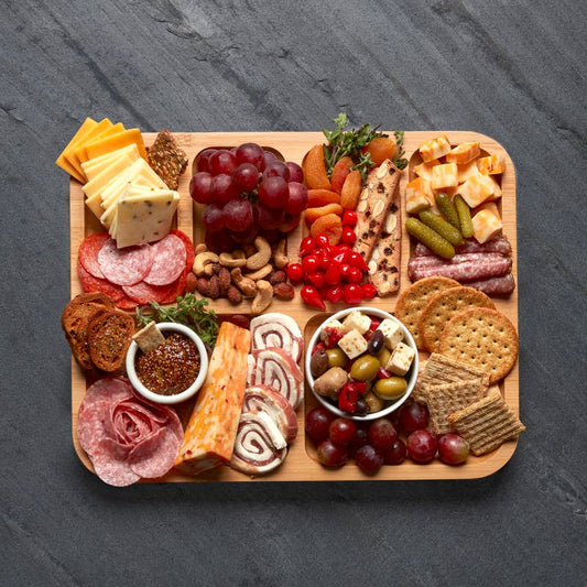 11x14 Bamboo 6 slot charcuterie board with lid