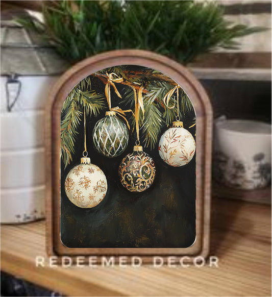 Arch Top Ornaments Framed Art  : 8.25x11"