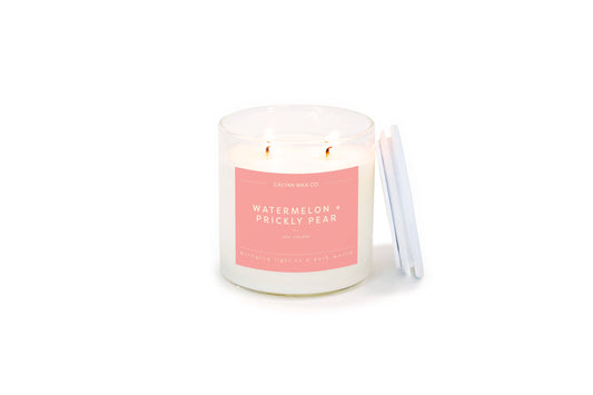 Watermelon + Prickly Pear Glass Tumbler Soy Candle