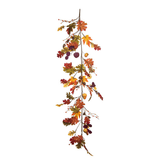 Fall/Harvest Assorted Fall Leaves Garland: Polyester