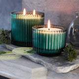 Soap & Paper Factory - Roland Pine 6 oz Forest Green Ribbed Glass Candle