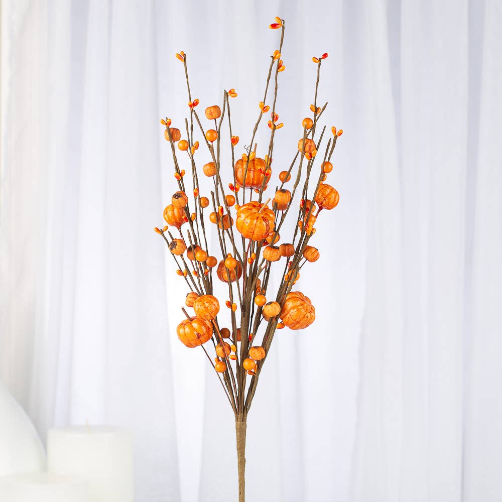 Fall Pumpkin and Mixed Berry Stem Orange