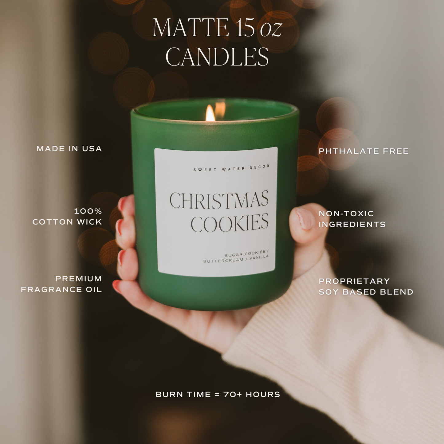 Snow Covered Pines 15 oz Soy Candle, Matte Jar