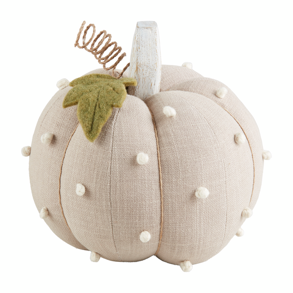 TAUPE DOTTED STUFFED PUMPKIN