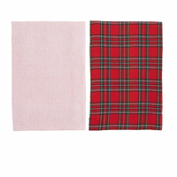 Red Tartan & Waffle Dish Towel Set